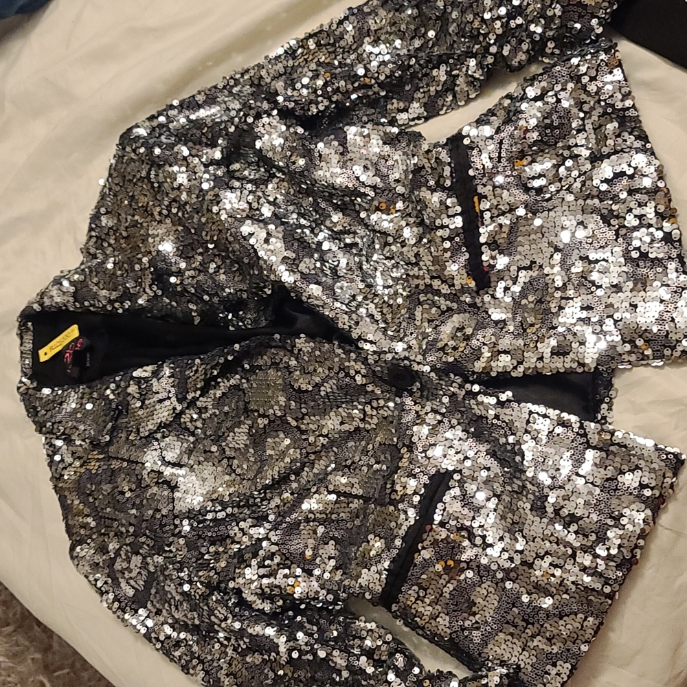 Sequin silver jacket